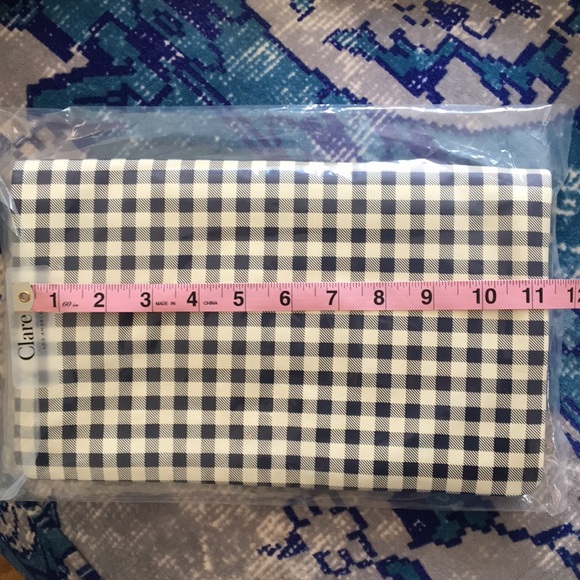 Clare V Blue and White Gingham Clutch - Picture 4 of 4